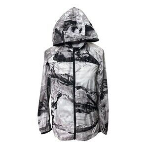 Lululemon Miss Misty II Jacket Women’s Size 2 Black White Print Packable Hooded